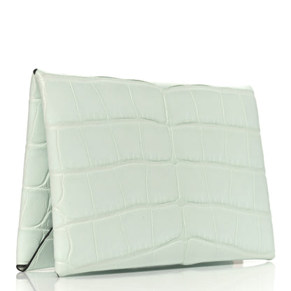 Hermes Matte Alligator Calvi Card Case Vert Peppermint 3 of 8