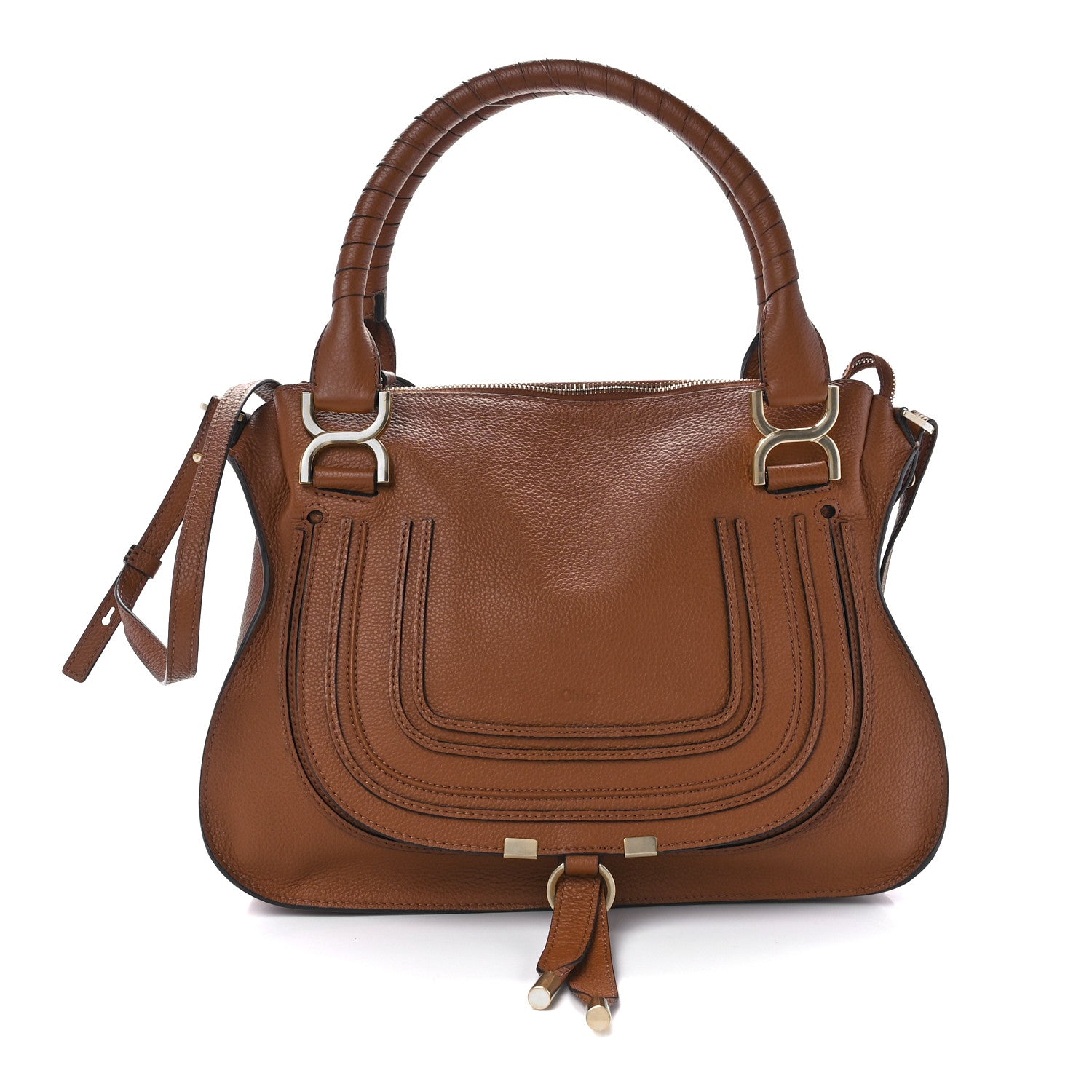 Chloe Calfskin Medium Marcie Satchel Tan 1 of 13