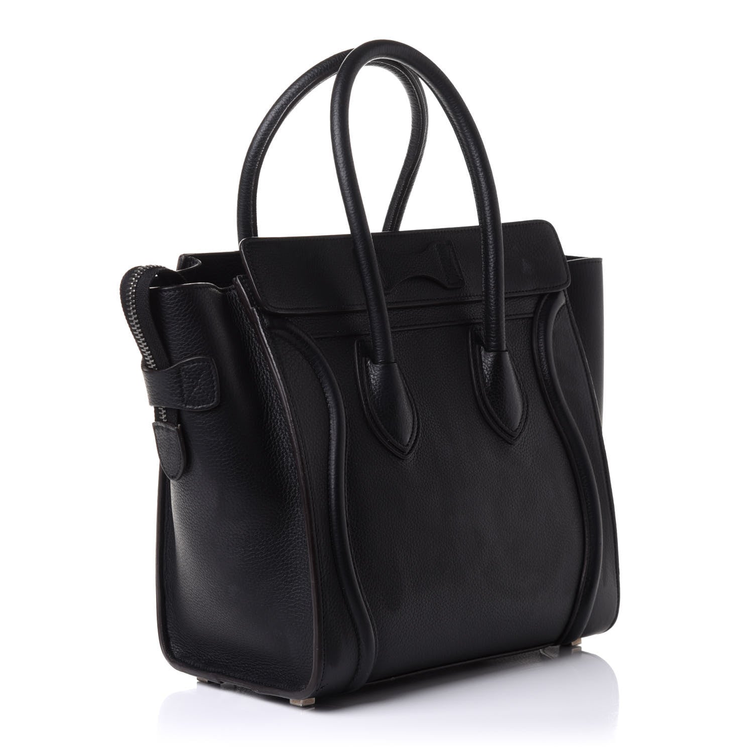 Celine Drummed Calfskin Micro Luggage Black 3 of 10