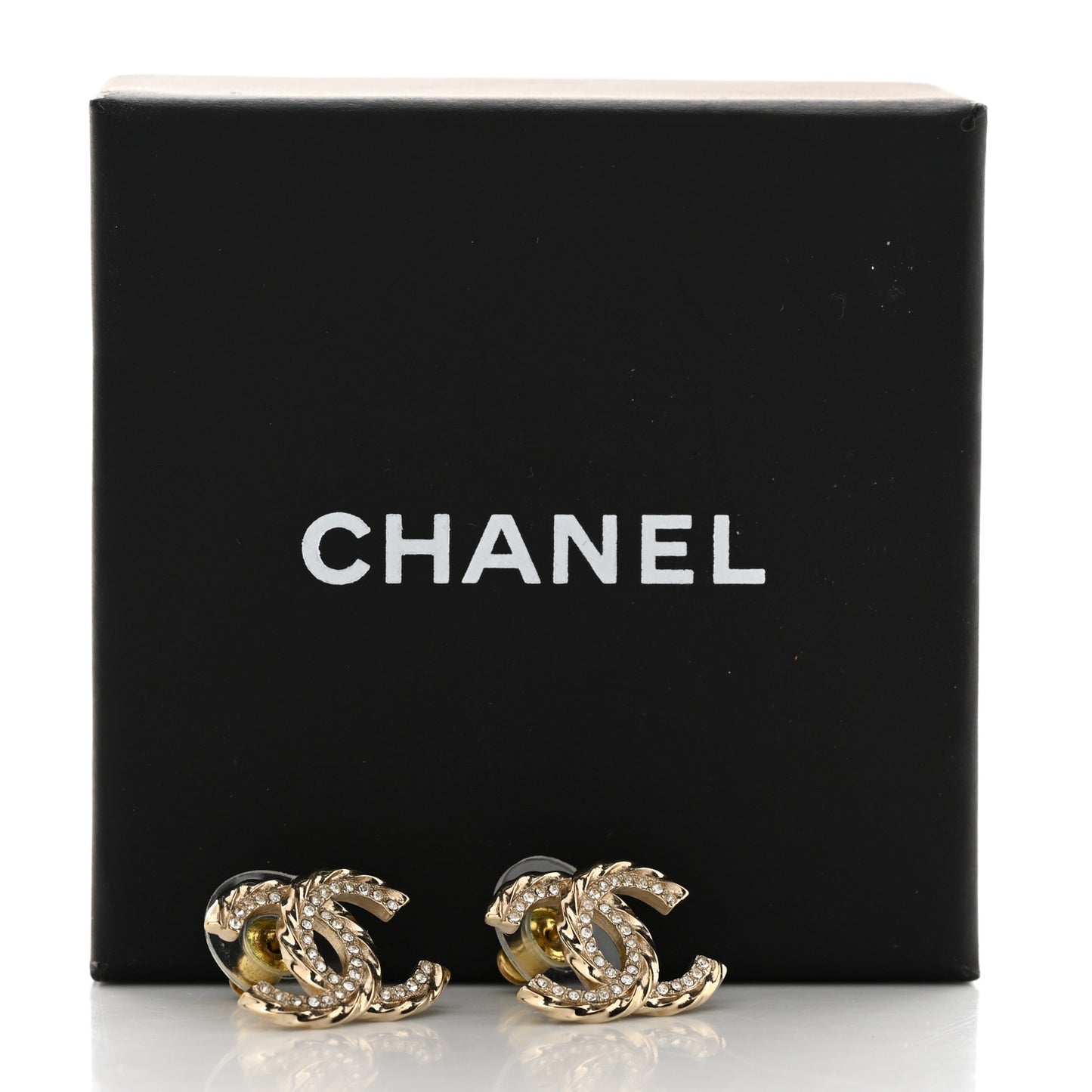 Crystal CC Earrings Gold