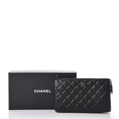 Chanel Caviar Quilted Large Zipped Clutch Black 9 of 9