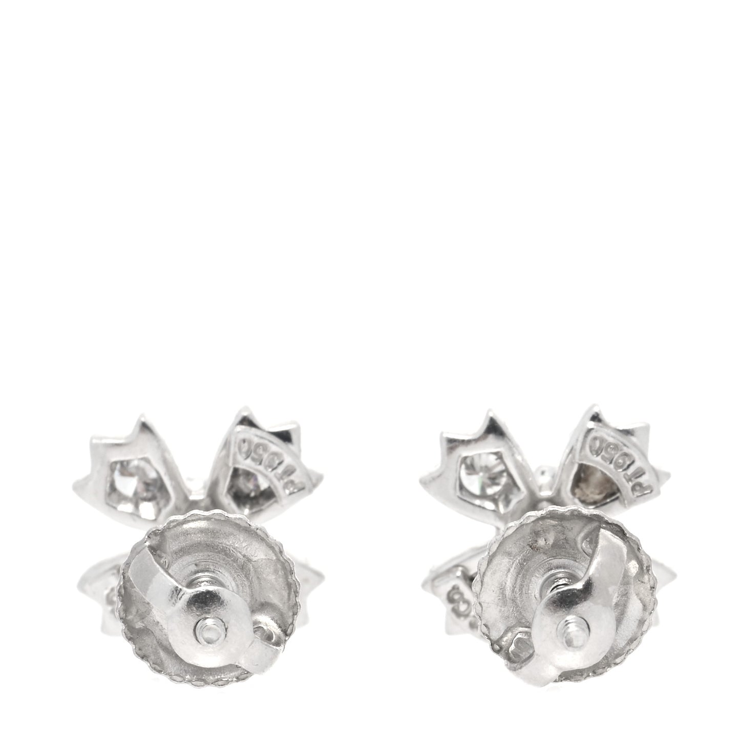 Platinum Diamond Floret Stud Earrings