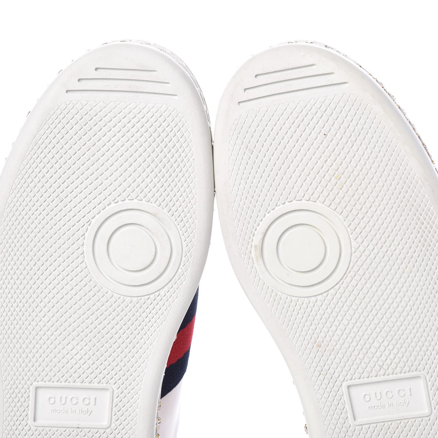 Gucci Calfskin Crystal Web Bee Embroidered Womens Ace Platform Sneakers 37 White 7 of 11