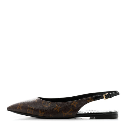 Louis Vuitton Patent Monogram Cherie Slingback Ballerina Flats 38 1 of 9