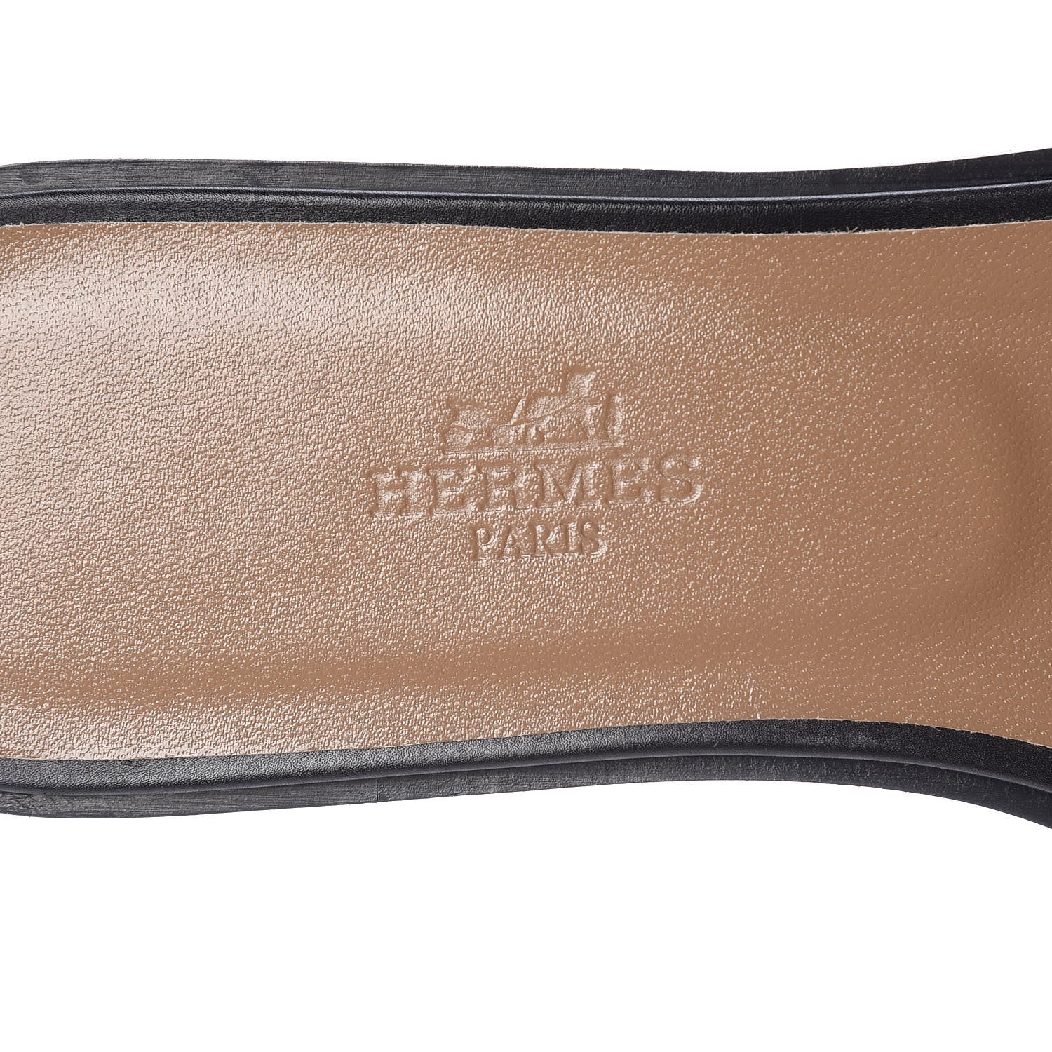 Hermes Box Calfskin Oran Sandals 37 Black 7 of 7