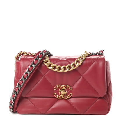 Chanel Goatskin Quilted Medium Chanel 19 Flap Red 1 of 11