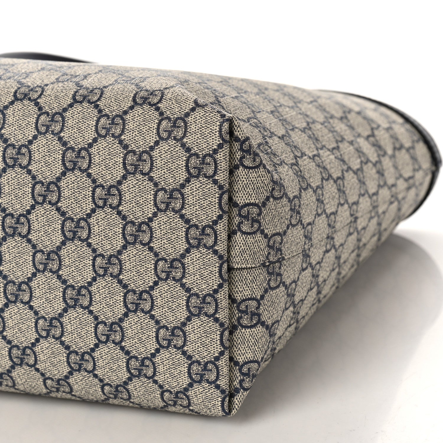 Gucci GG Supreme Monogram Textured Calfskin Web Medium Ophidia Shopping Tote Beige Blue 8 of 8