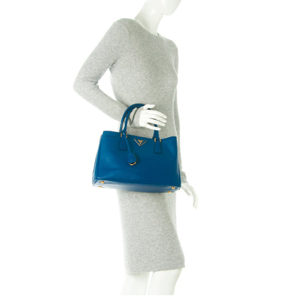 Prada Saffiano Lux Medium Tote Bluette 2 of 9