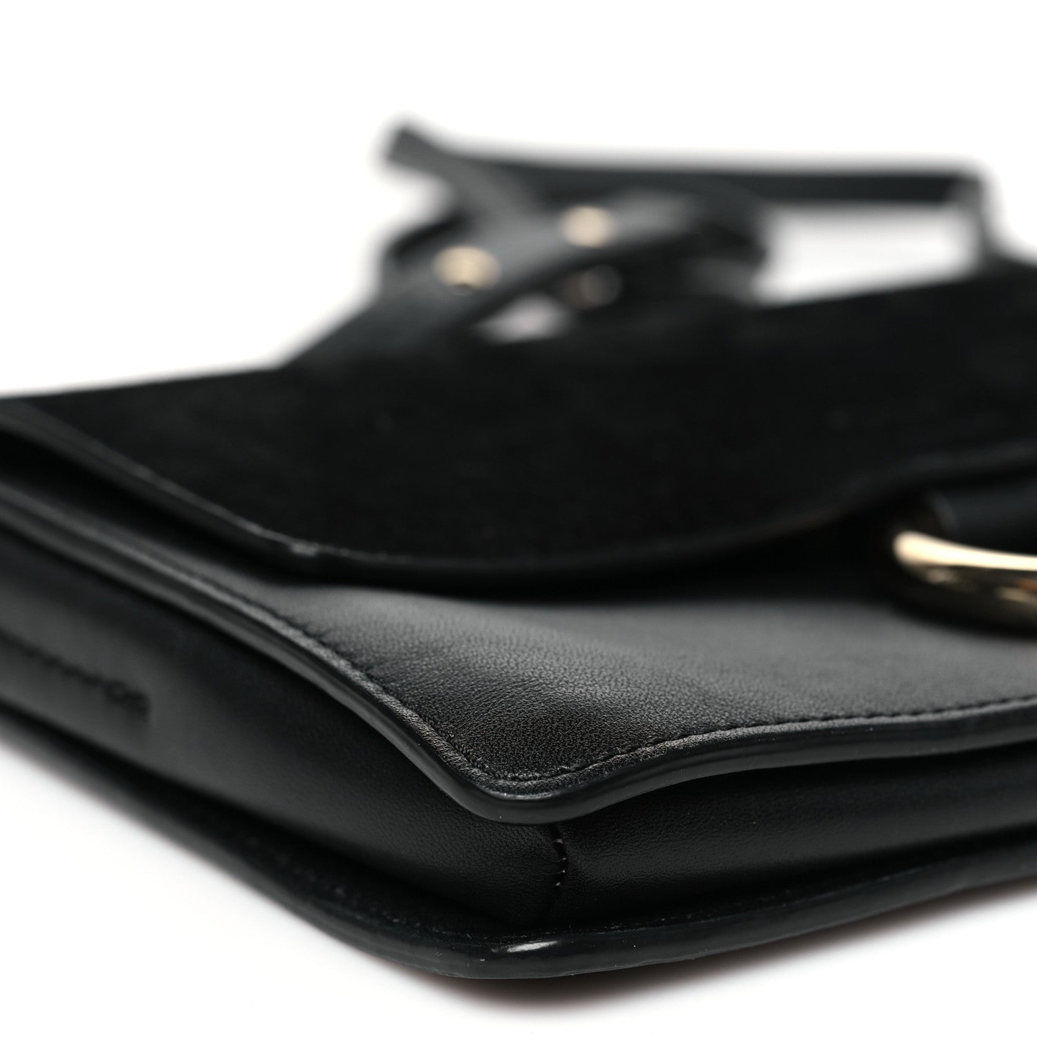 Chloe Suede Calfskin Small Faye Shoulder Bag Black 9 of 11