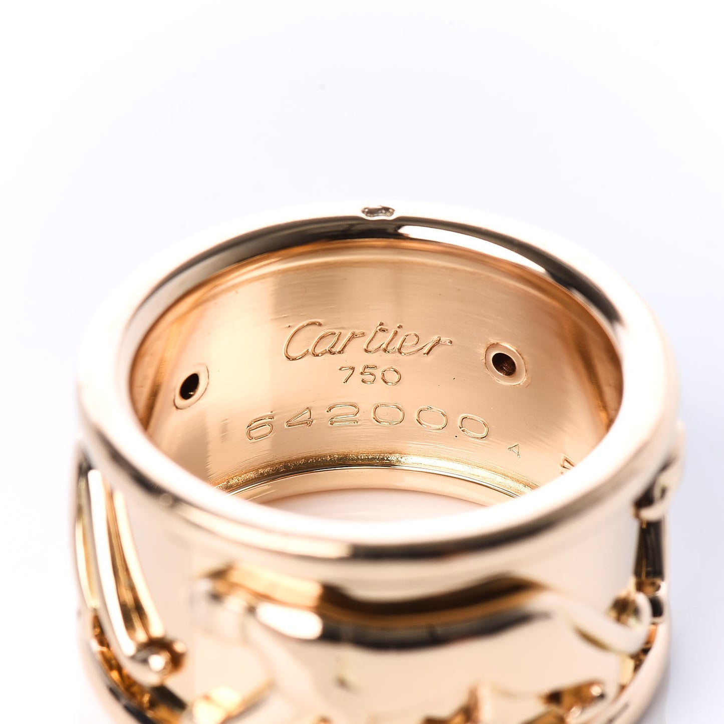 18K Yellow Gold Panthere Band Ring 53 6.25