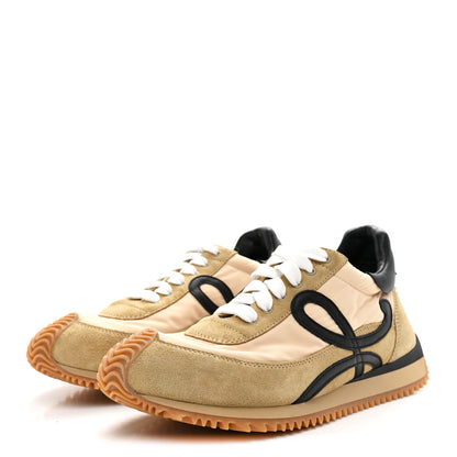 Loewe Nylon Suede Flow Runner Sneakers 38 Gold Black 4 of 9