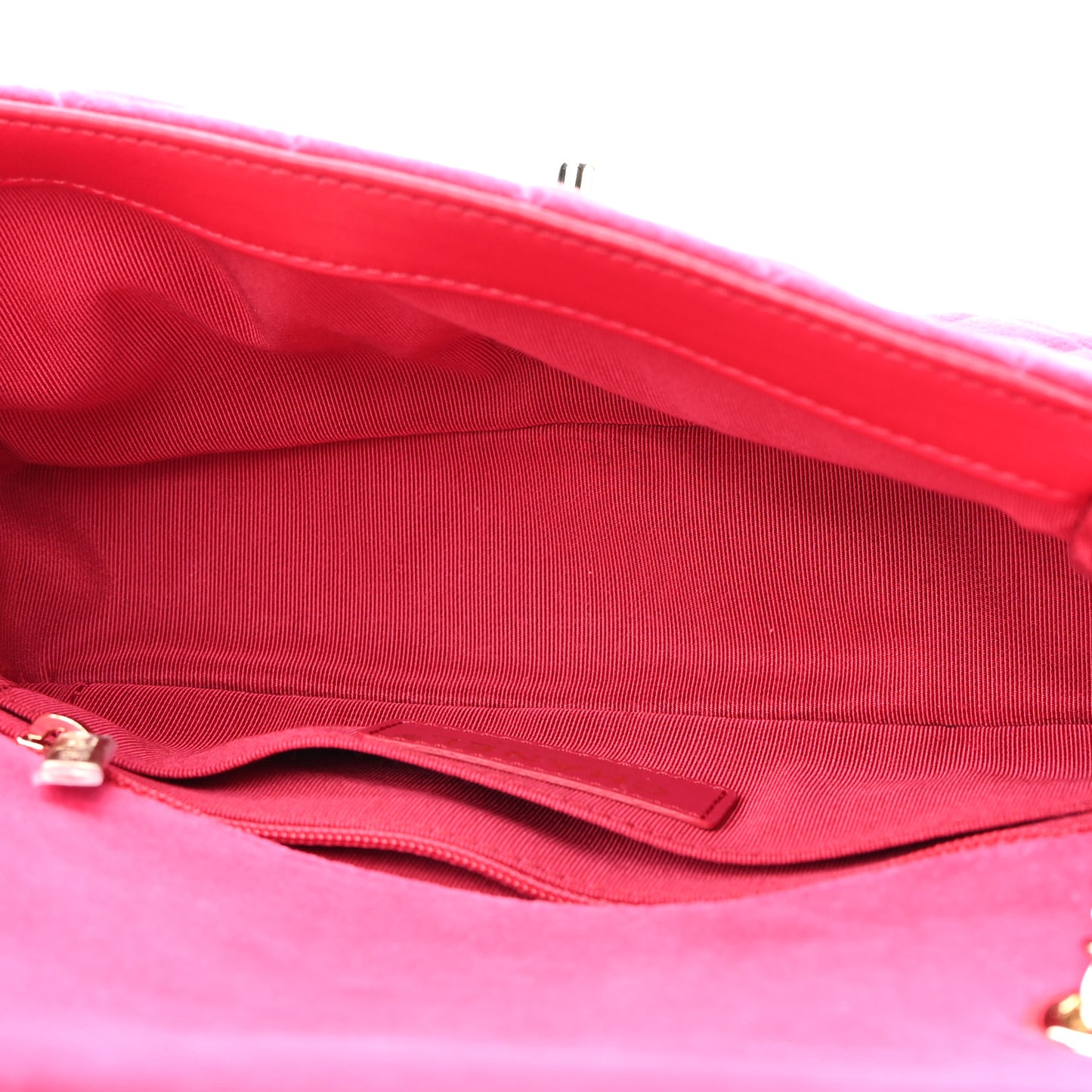 Velvet Quilted Mini Rectangular Pearl Crush Flap Fuchsia