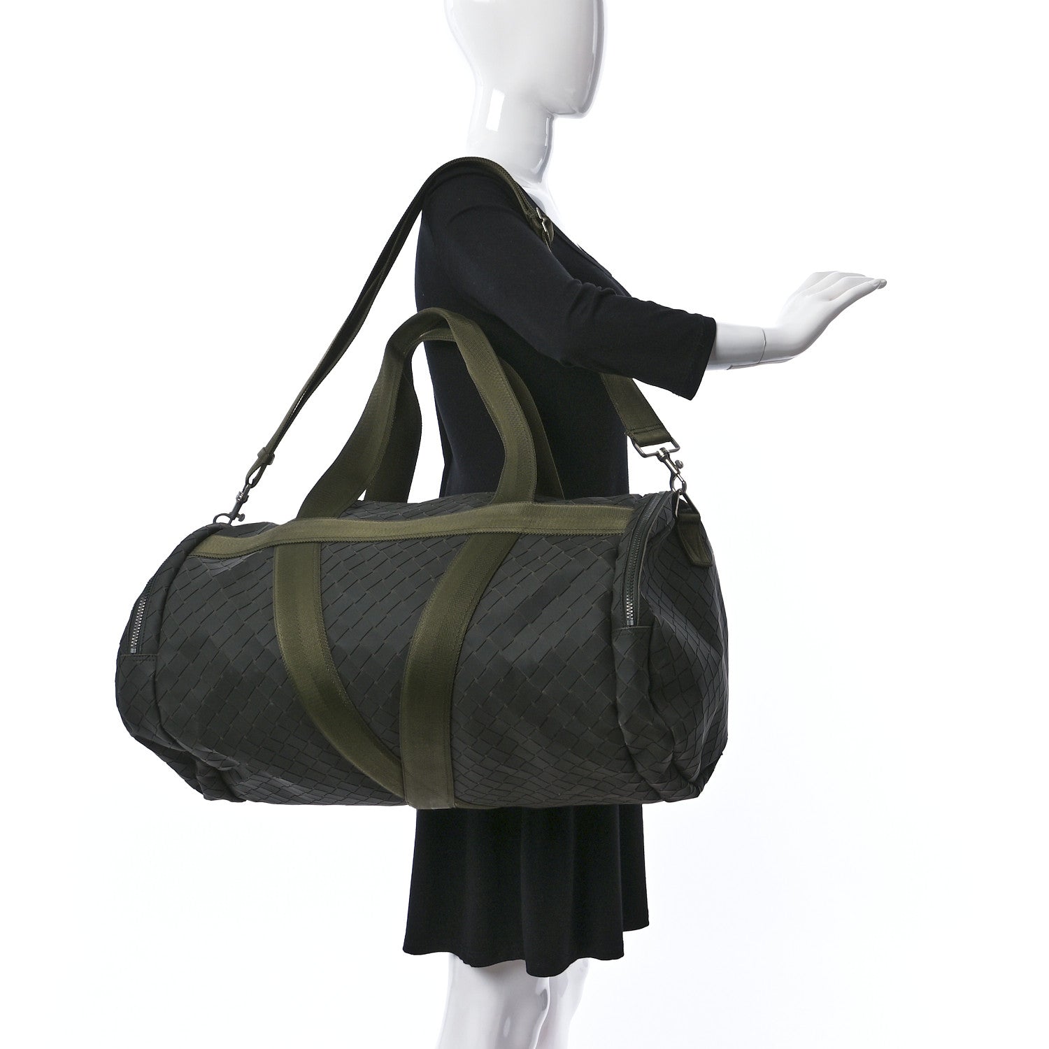 Bottega Veneta Intrecciato Rubber Canvas Duffle Bag Camping 2 of 9