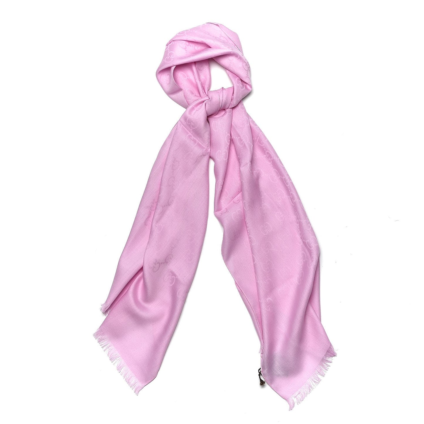 Wool Silk GG Monogram GGNat Scarf Rose
