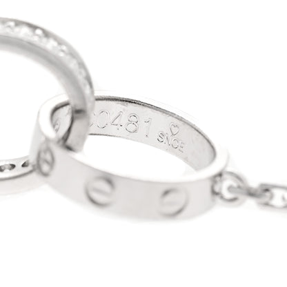 Cartier 18K White Gold Diamond Interlocking LOVE Necklace 5 of 5