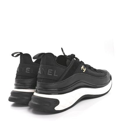 Chanel Velvet Calfskin Mixed Fibers CC Sneakers 39.5  Black 5 of 9