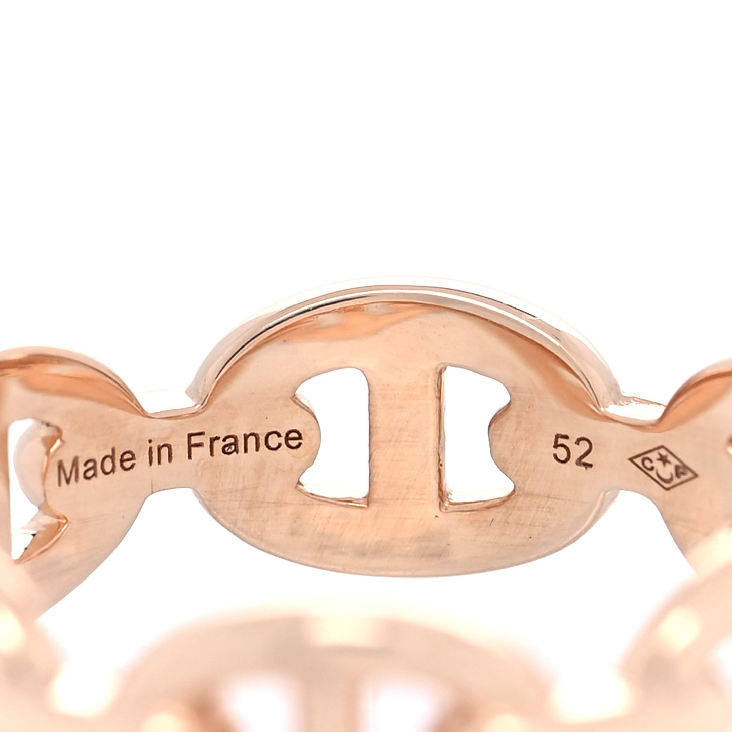 18K Rose Gold PM Chaine D'Ancre Enchainee Ring 52 6