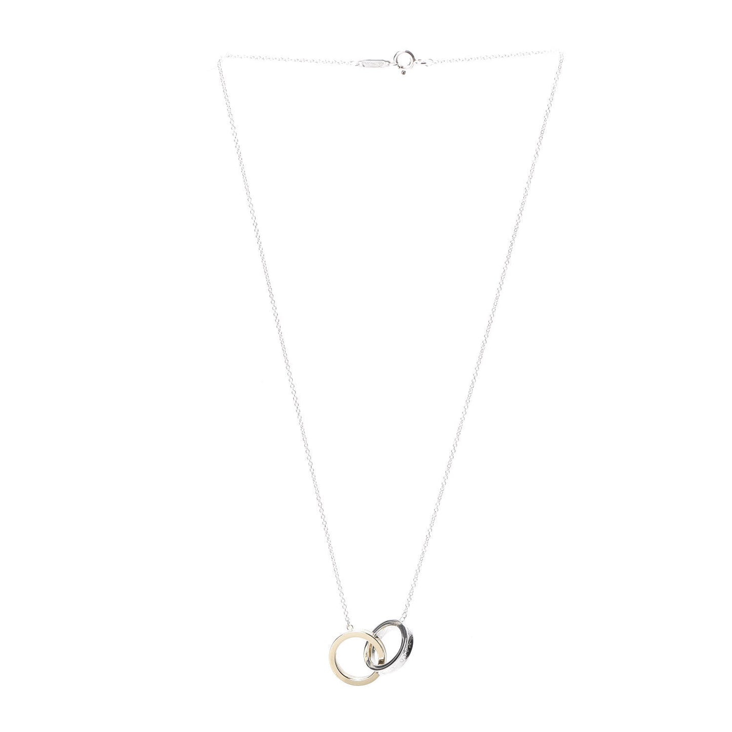 Sterling Silver 18K Yellow Gold 1837 Interlocking Circles Pendant Necklace