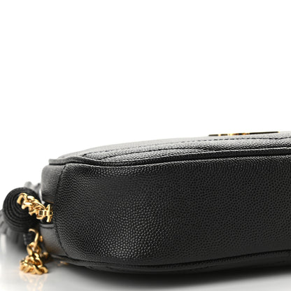 Saint Laurent Grain De Poudre Matelasse Monogram Mini Lou Camera Bag Black 8 of 9