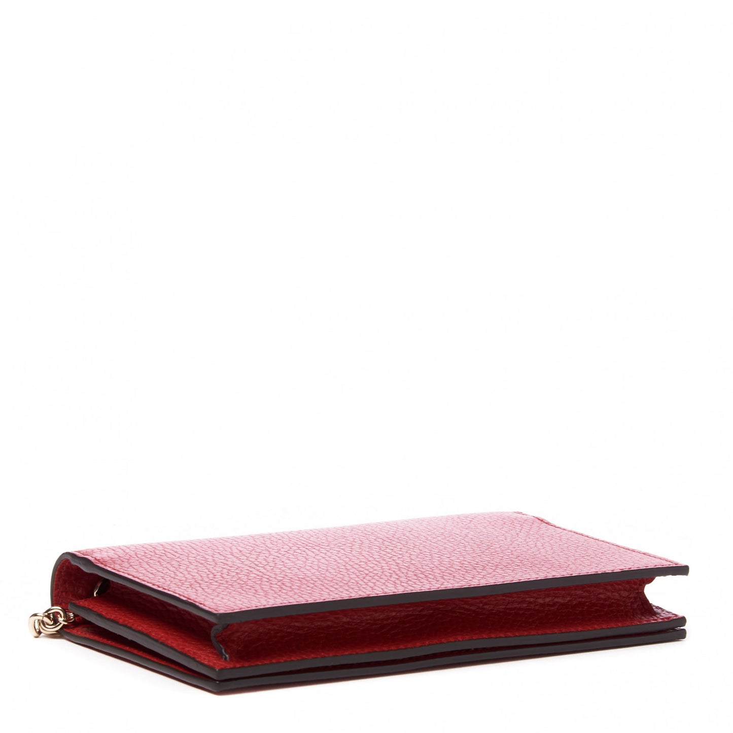 Dollar Calfskin Medium Betty Chain Wallet Red