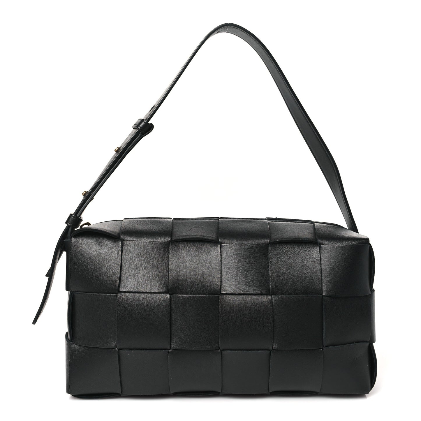 Lambskin Maxi Intrecciato Brick Cassette Bag Black