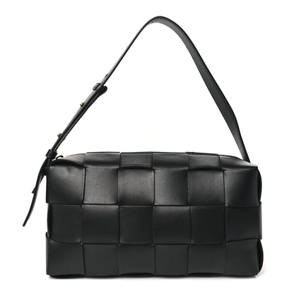 Bottega Veneta Lambskin Maxi Intrecciato Brick Cassette Bag Black 1 of 11