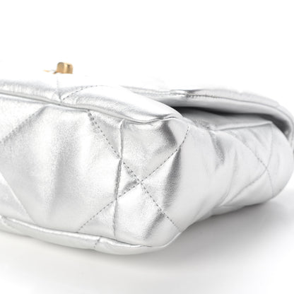 Chanel Metallic Lambskin Quilted Medium Chanel 19 Flap Silver 9 of 9