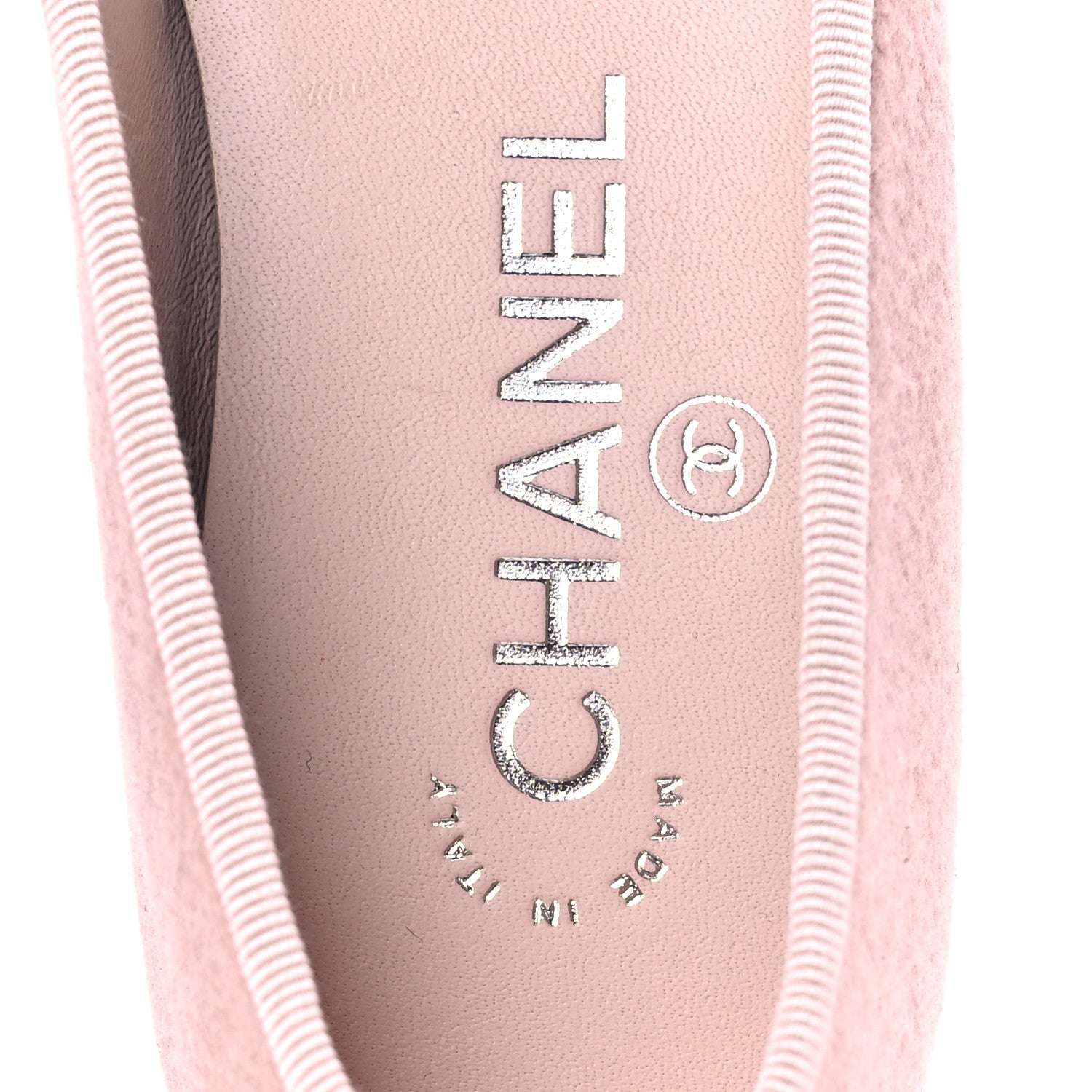 Chanel Fabric Cap Toe CC Ballet Flats 36 Light Pink Black 7 of 10