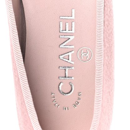Chanel Fabric Cap Toe CC Ballet Flats 36 Light Pink Black 7 of 10