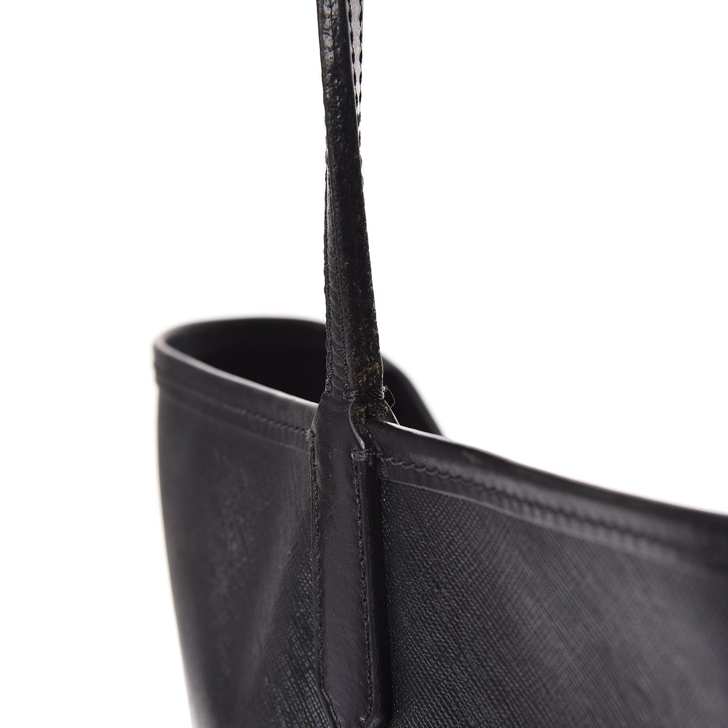 Textured Coated Canvas Madonna Print Large Antigona Tote Black