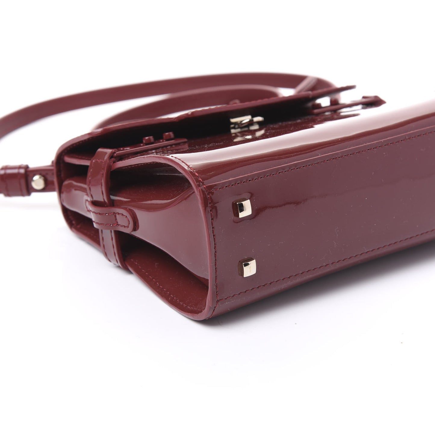 Patent Calfskin Micro Tempete Satchel Red