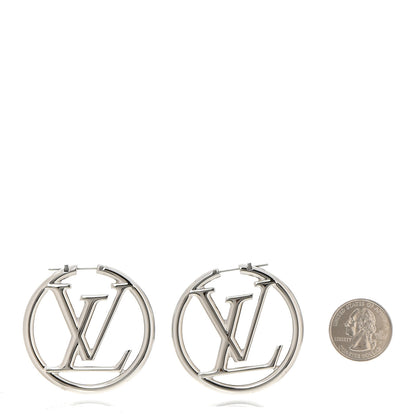 Louis Vuitton Palladium Louise Hoop Earrings Silver 2 of 5