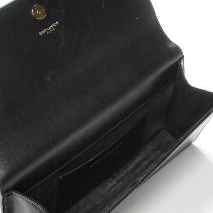 Saint Laurent Calfskin Cassandre Tassel Clutch Black 5 of 7