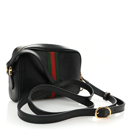 Gucci Calfskin Web Mini Ophidia Shoulder Bag Black 3 of 10