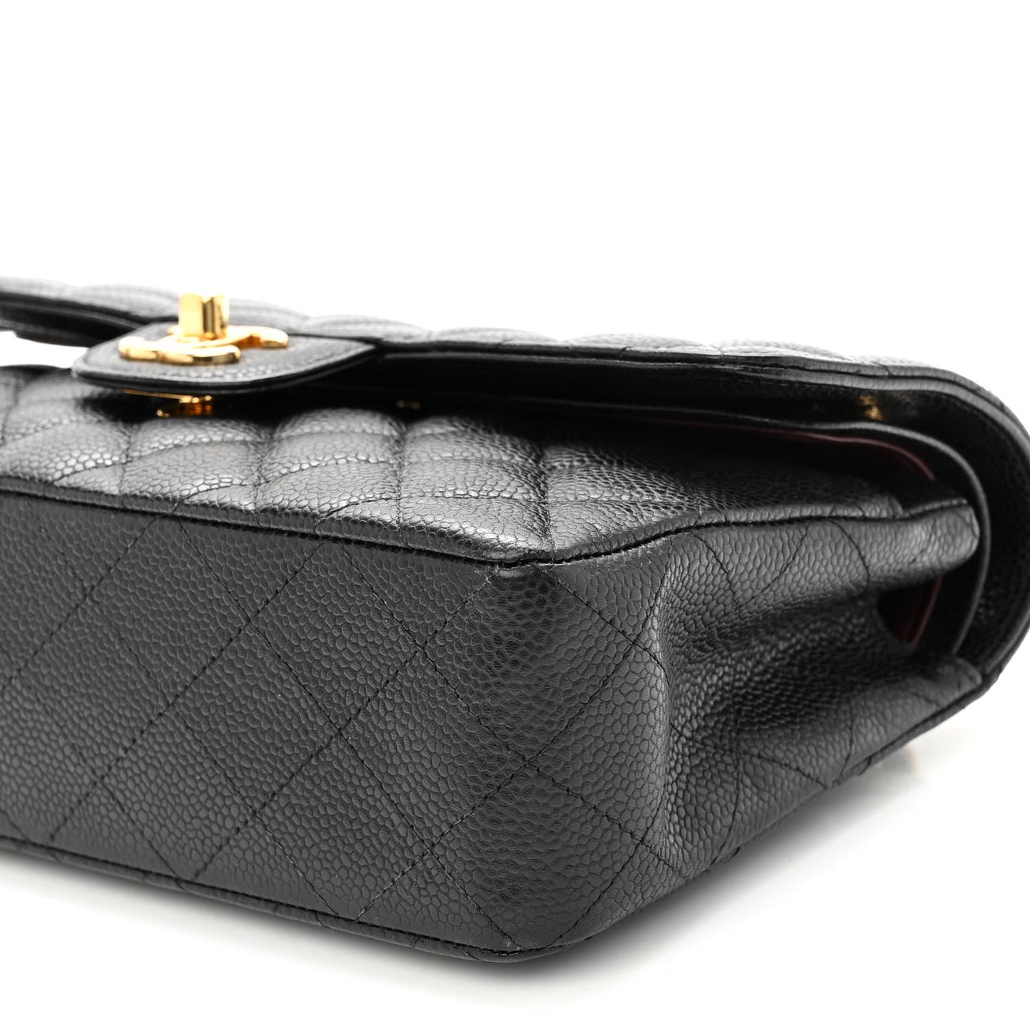Caviar Quilted Small Double Flap Black