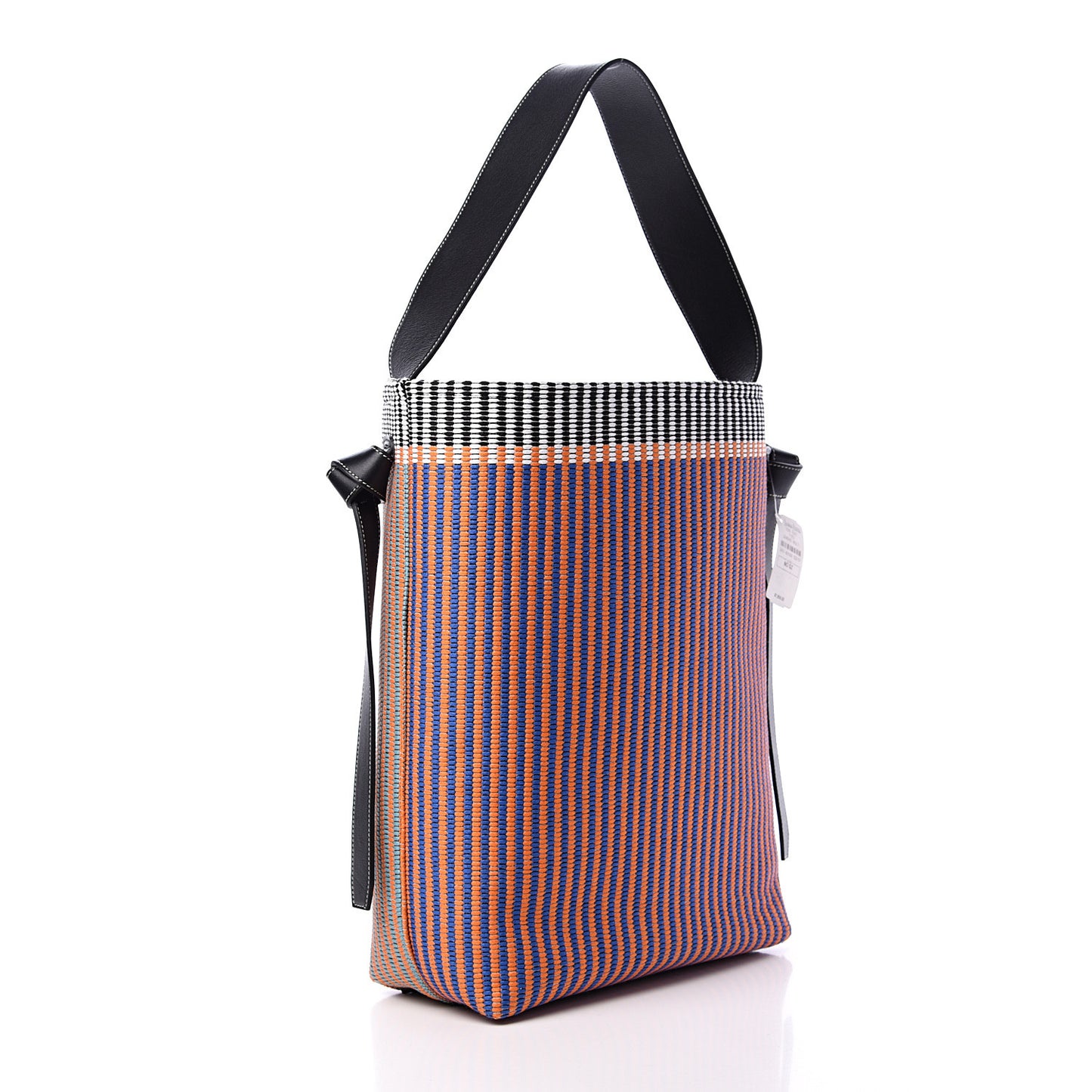Woven Canvas Small Twisted Cabas Multicolor