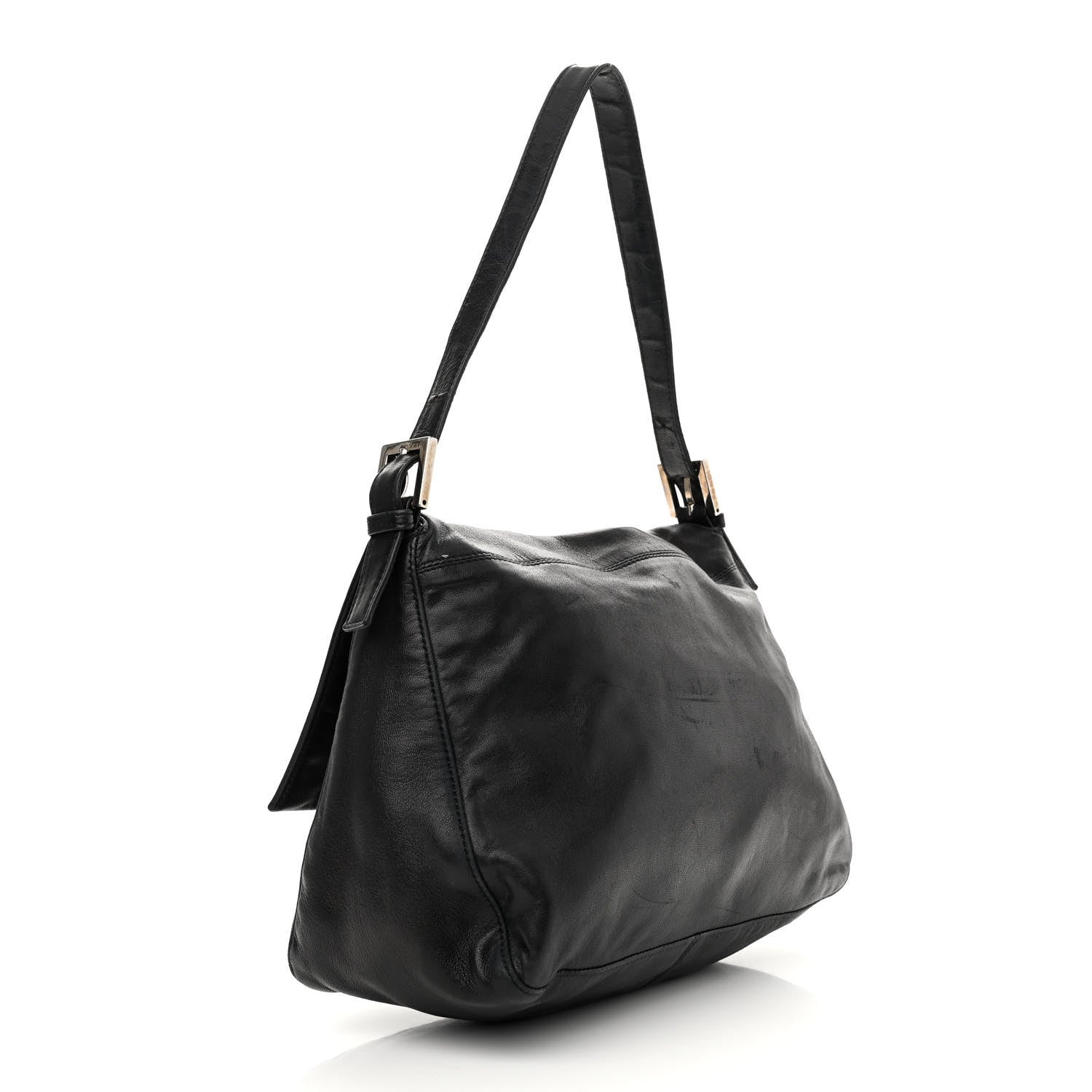 Fendi Calfskin Big Forever Mama Baguette Black 3 of 13