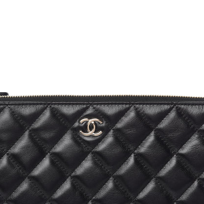 Chanel Calfskin Quilted Pearl Medium Cosmetic Case Black 10 of 11