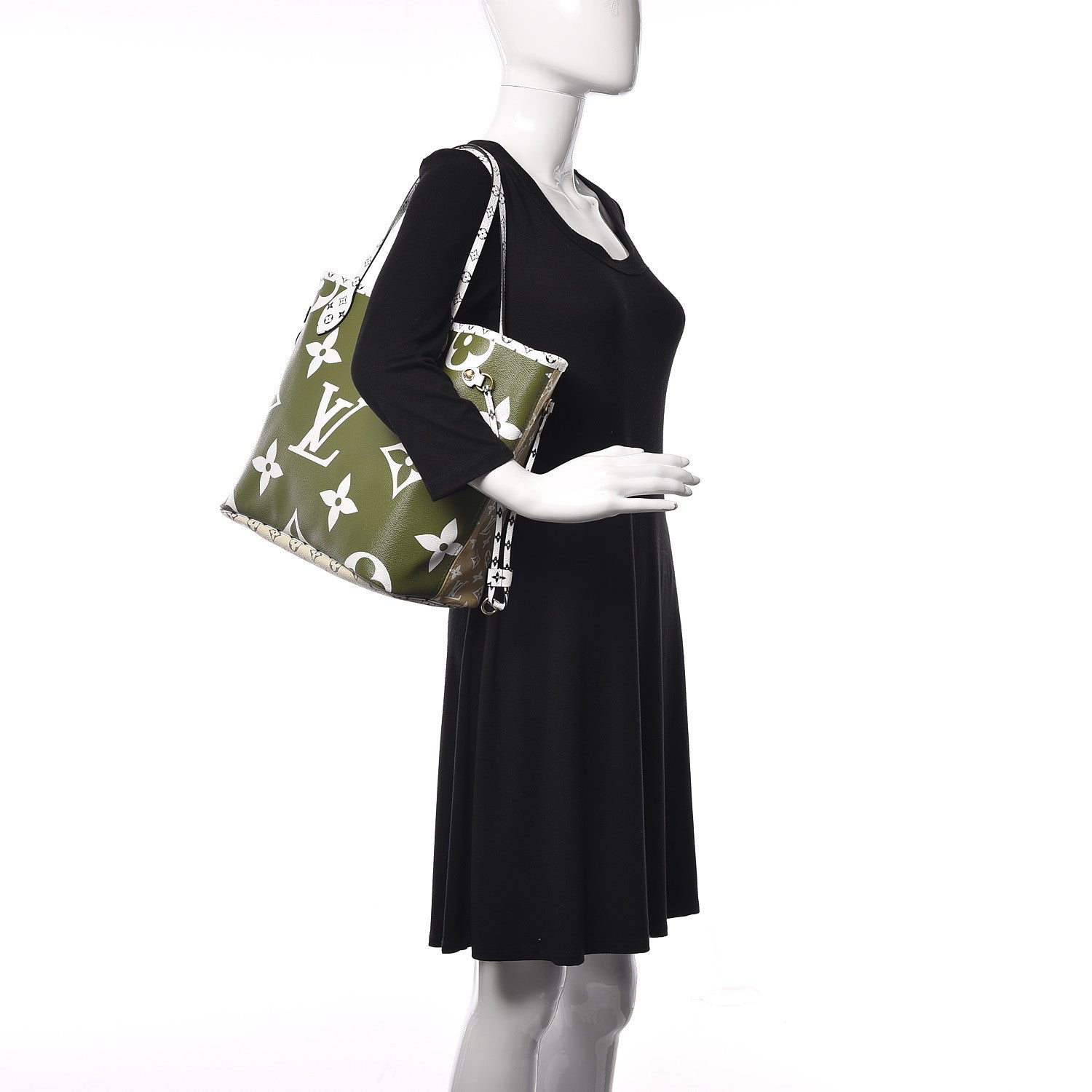 Louis Vuitton Monogram Giant Neverfull MM Kaki 2 of 11