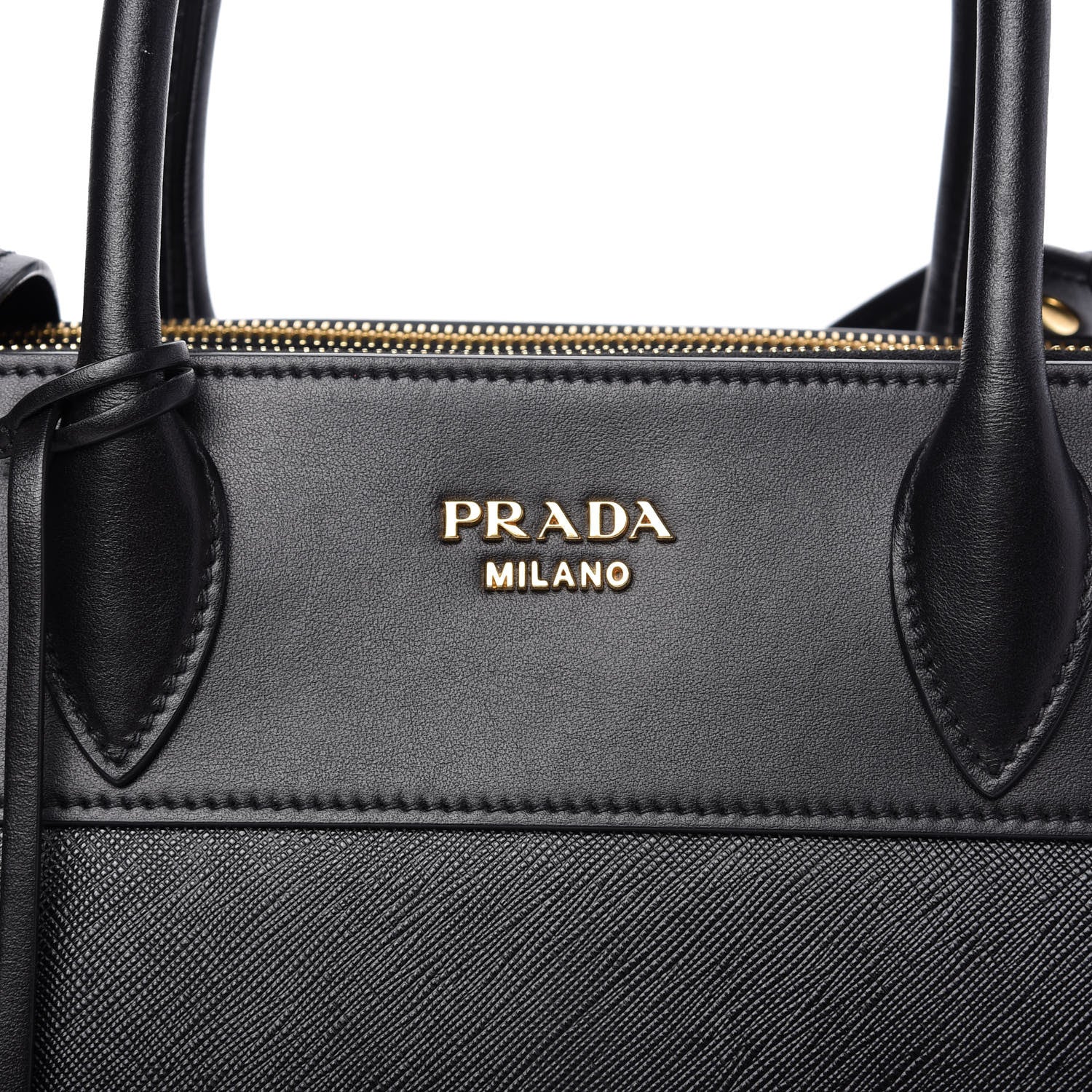 Prada Saffiano City Calfskin Medium Esplanade Tote Black 9 of 9