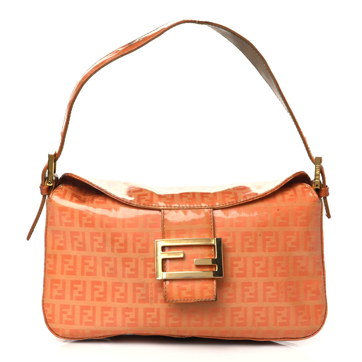 Fendi Vinyl Zucchino Shoulder Bag Orange 1 of 27