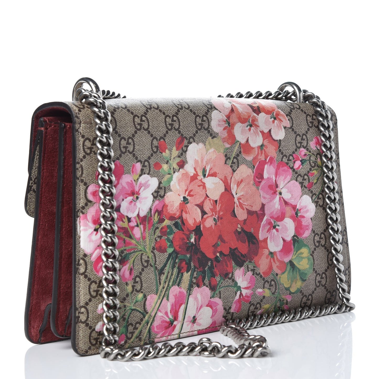 GG Supreme Monogram Blooms Small Dionysus Shoulder Bag Beige Multicolor Dry Rose