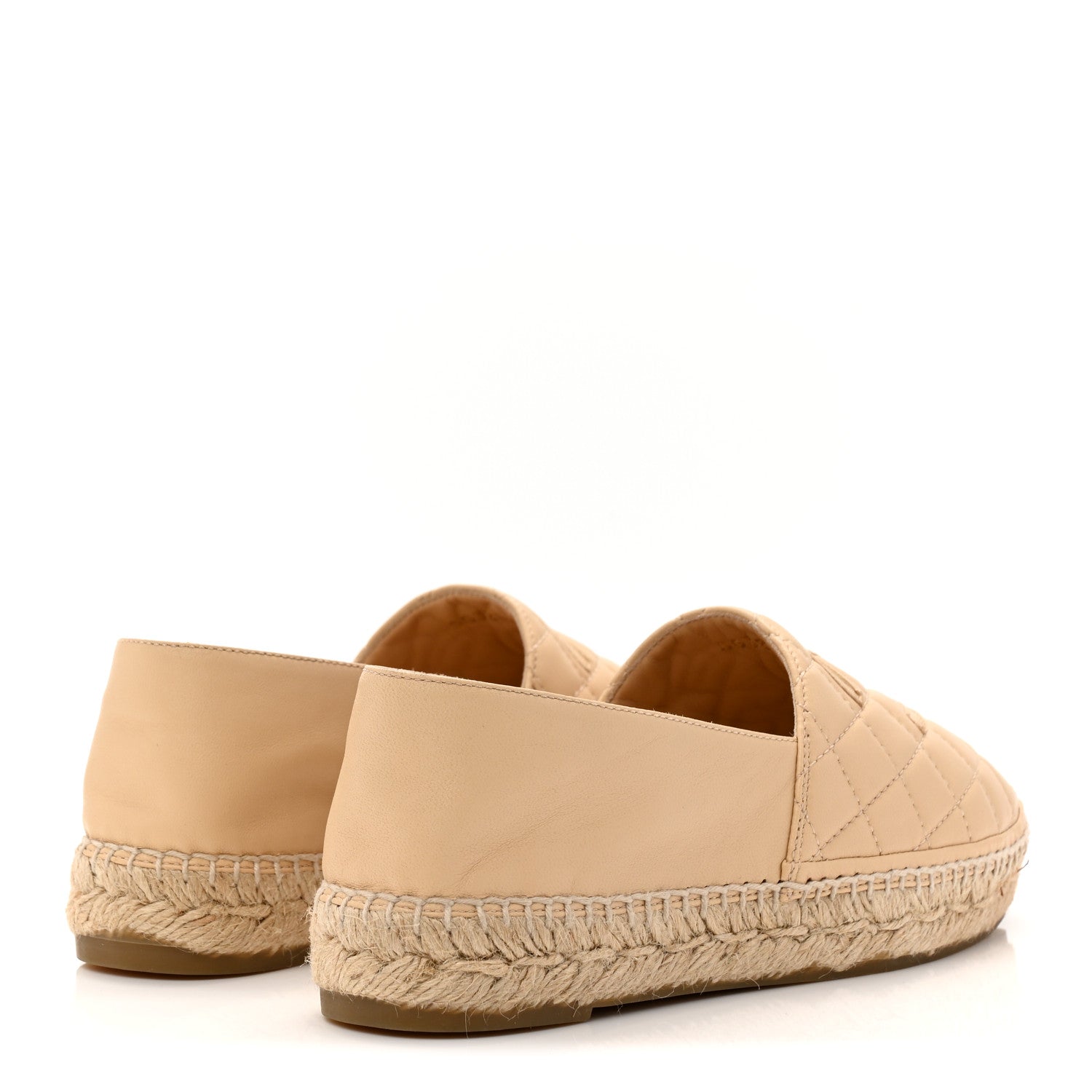 Chanel Lambskin Quilted CC Espadrilles 36 Beige 5 of 10