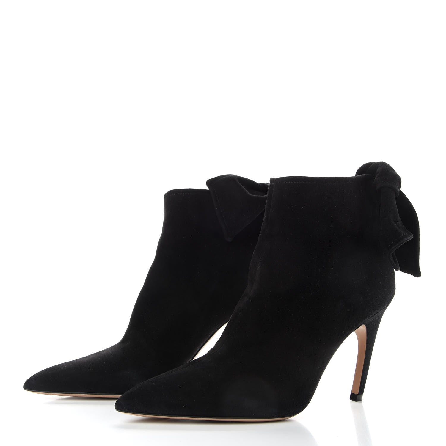 Christian Dior Suede La Belle D Bow Ankle Boots 38 Black 3 of 10