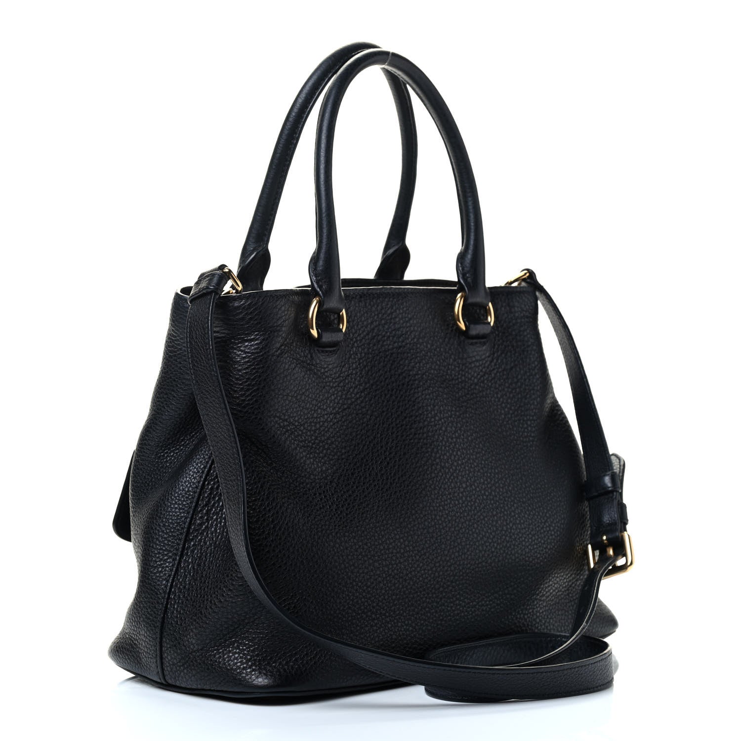 Prada Vitello Phenix Top Handle Bag Black 2 of 4