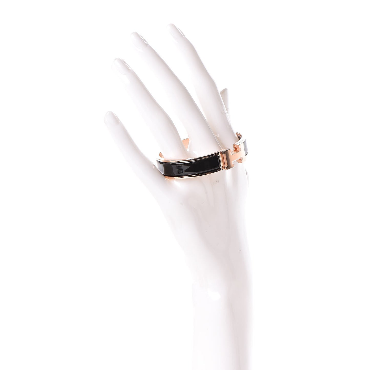 Enamel Narrow Clic Clac H Bracelet PM Black