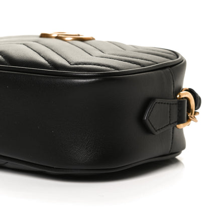 Gucci Calfskin Matelasse Mini GG Marmont Chain Shoulder Bag Black 10 of 10