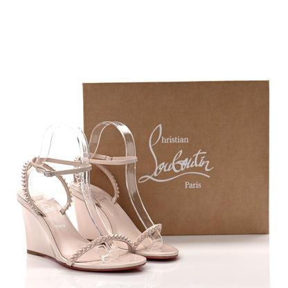 Christian Louboutin Calfskin So Me Spike 85 Wedge Sandals 38 Leche 7 of 7
