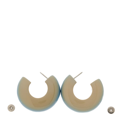 Hermes Buffalo Horn Hoop Earrings By The Sea 4 of 8