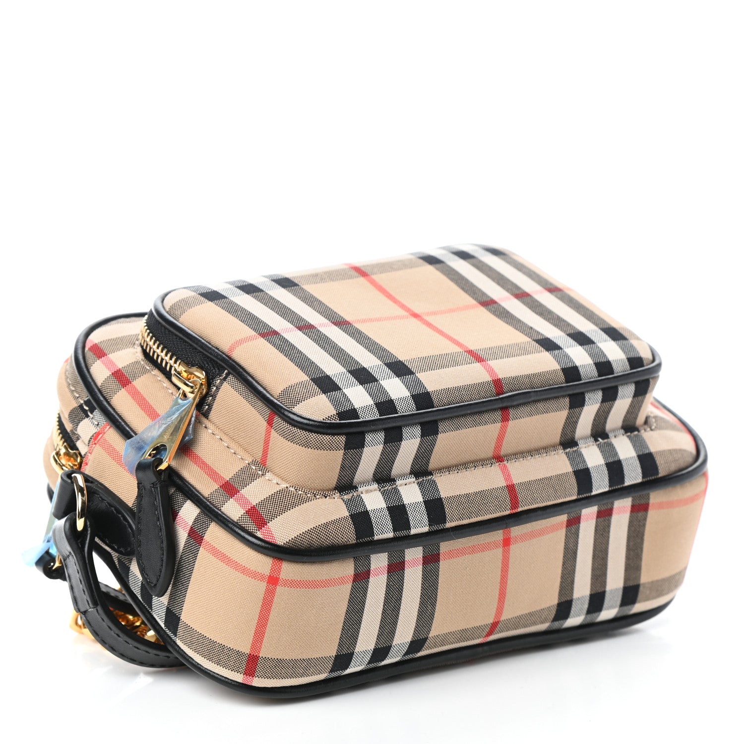 Burberry Calfskin Vintage Check Camera Bag Archive Beige 4 of 9